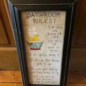 Bathroom  Rules Framed Poster